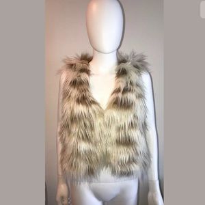STEVE MADDEN faux fur vegan boho vest L